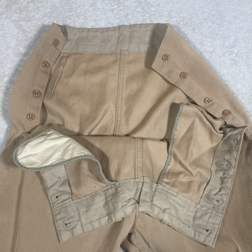 Vintage Equestrian Breeches Girls 10/12 Side Buttons Tan Jodhpur Horse Pants - Picture 2 of 9